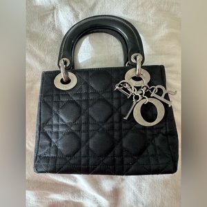 Authentic Christian Dior nylon quilted handbag.